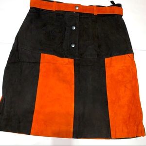 Vintage hippie leather/suede skirt size S